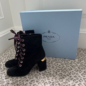 PRADA- Lace Up Booties